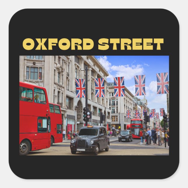Adesivos da Oxford Street em Preto (Frente)