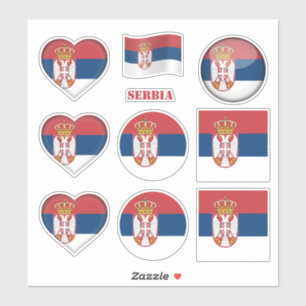 Adesivos da Sérvia & Bandeira da Sérvia, Coração /
