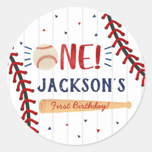 Adesivos de 1ª Festa de aniversário de Baseball