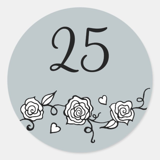 Adesivos de 25º Aniversário de Casamento (Frente)