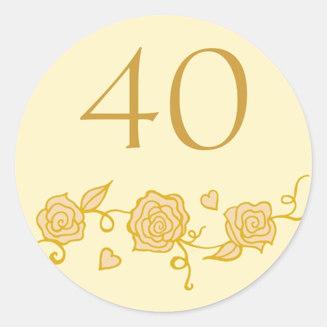Adesivos de 40º Aniversário de Casamento (Frente)