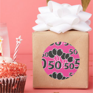 Adesivos de 50 anos de idade PINK e BLACK - 50 ano