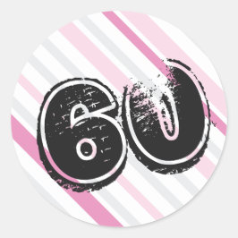 Adesivos de 60º Aniversário Rosa 60