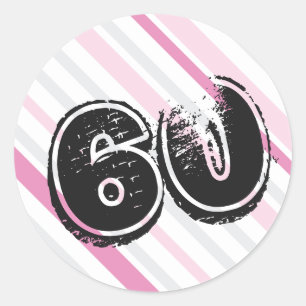 Adesivos de 60º Aniversário Rosa 60