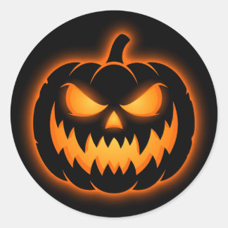 Adesivos de Abóbora Glowing Jack O Lantern para o