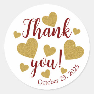 Adesivos de Agradecimento com Corações de Golfe