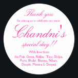 Adesivos de agradecimento cor-de-rosa e branco<br><div class="desc">Adesivos de agradecimento cor-de-rosa,  branco e cor-de-rosa</div>