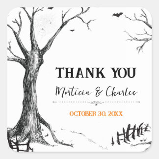 Adesivos de Agradecimento da Árvore de Halloween d