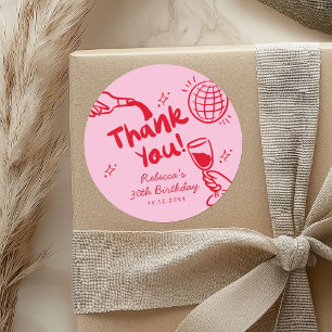 Adesivos de agradecimento de 30 anos de idade Pink