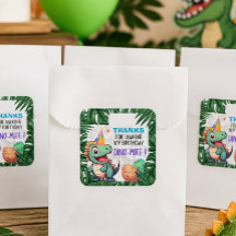 Adesivos de agradecimento de aniversário Dino-mite