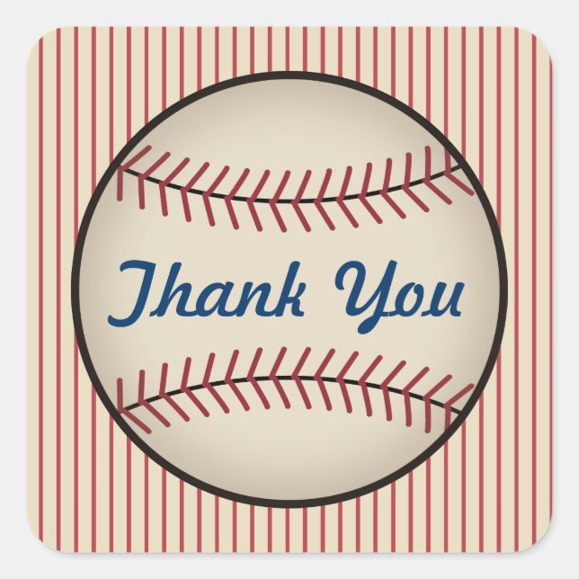 Adesivos de Agradecimento de Beisebol Vintage (Frente)