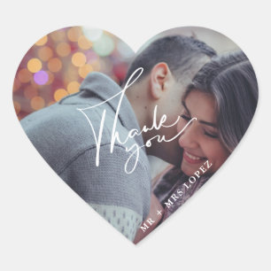 Adesivos de Agradecimento de Casamento com Foto Mo