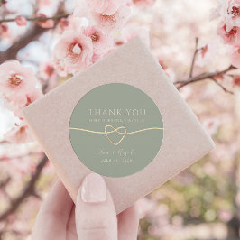 Adesivos de Agradecimento de Casamento Verde Sage