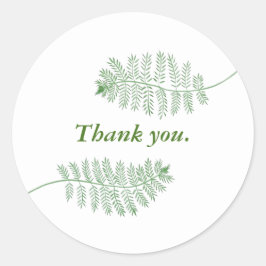 Adesivos de agradecimento de duas samambaias verde