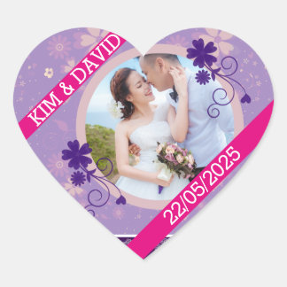Adesivos de Agradecimento de Foto de Casamento em 