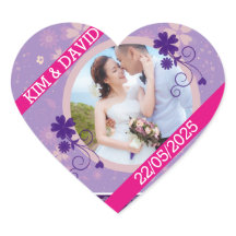 Adesivos de Agradecimento de Foto de Casamento em 
