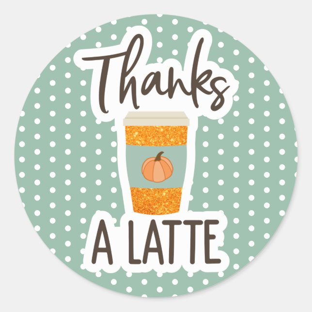 Adesivos de Agradecimento de Latte de Abóboras de  (Frente)