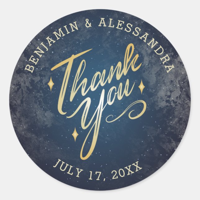 Adesivos de Agradecimento de Uma Noite Sob as Estr (Frente)