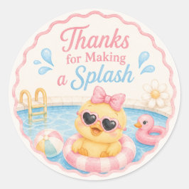Adesivos de Agradecimento Duck Pool Party | Verão