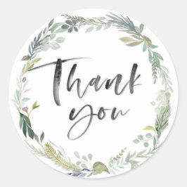 Adesivos de agradecimento folhagem verde folhuda