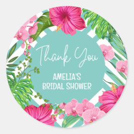 Adesivos de agradecimento para chá de noiva floral