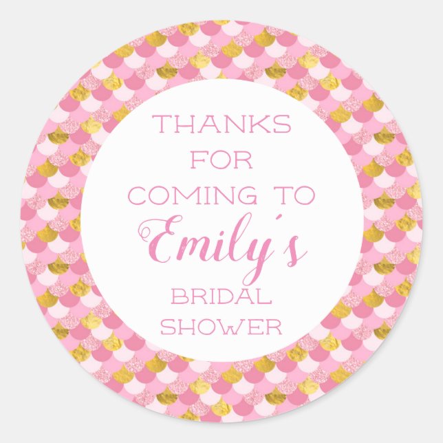 Adesivos de Agradecimento para Festa da Sereia Ros (Frente)