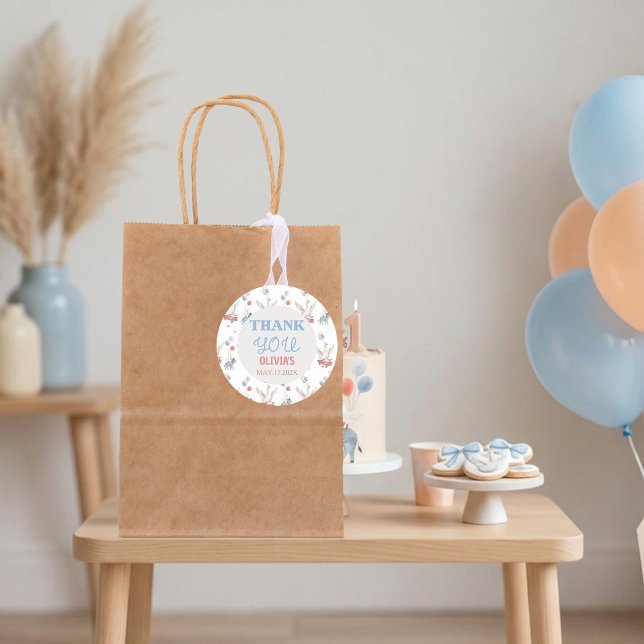 Adesivos de Agradecimento para Primeiro Aniversári (Personalize your party favors with these adorable 'One Silly Goose' 1st birthday thank you labels!)