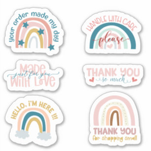 Adesivos de Agradecimento Pequena Empresa Cute Rai