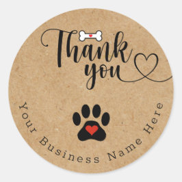 Adesivos de agradecimento personalizados com pata
