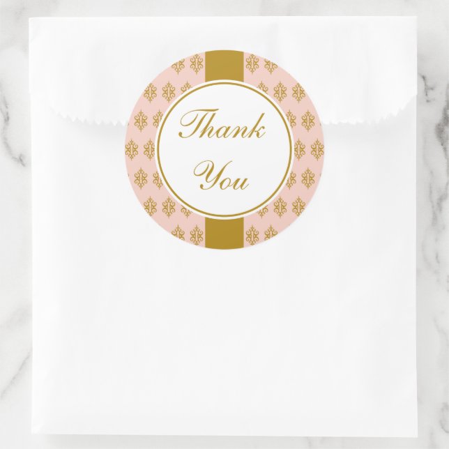 Adesivos de Agradecimento Rosa Antigo (Bolsa)