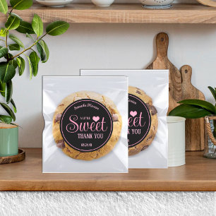 Adesivos de Agradecimento Sweet Treat (Rosa e Pret