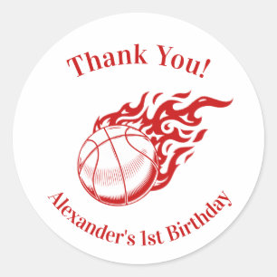 Adesivos de agradecimento temáticos de basquete 2
