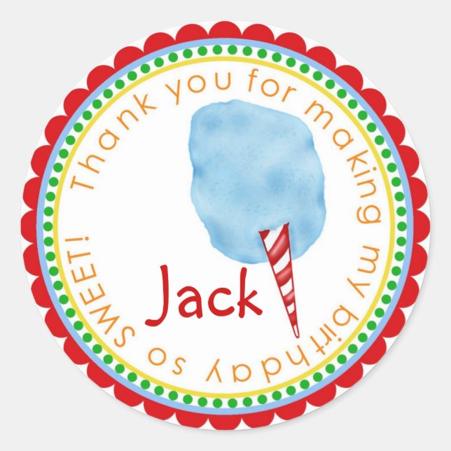 Adesivos de algodão doce - Azul (Frente)