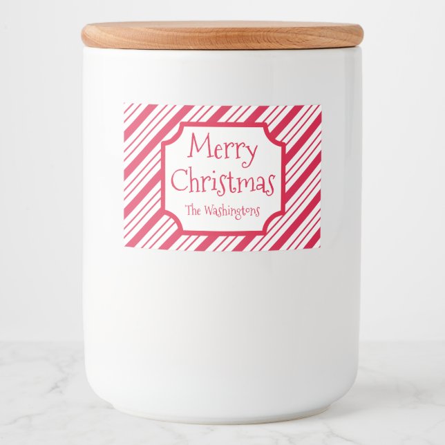 Adesivos de alimentos para pote de Natal de hortel (Frente)
