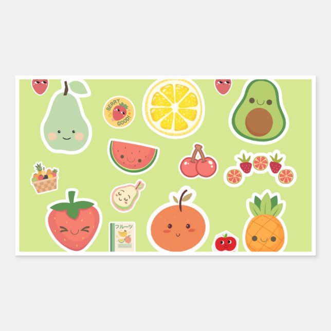 Adesivos de Alimentos Tema Frutas (Frente)
