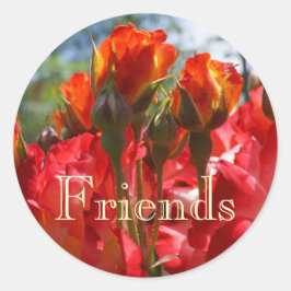 Adesivos de amigos selos ROSA Vermelha Flores Nata