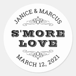 Adesivos de Amor S'more, Adesivos de Favor S'more