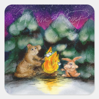 Adesivos de Animais da Floresta de Inverno em Torn