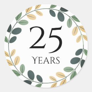 Adesivos de aniversário de 25 anos