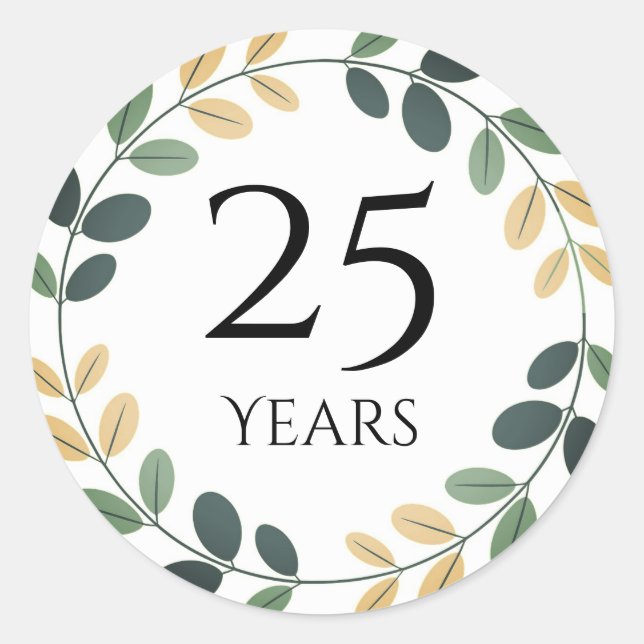 Adesivos de aniversário de 25 anos (Frente)
