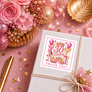Adesivos de Aniversário de 30 anos Bold Magenta Go