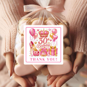 Adesivos de Aniversário de 30 anos Chic Hot Pink C
