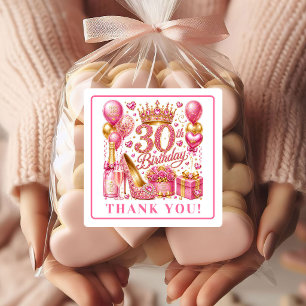 Adesivos de Aniversário de 30 anos Chic Rose Gold