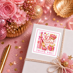Adesivos de Aniversário de 30 anos Confete Dourado
