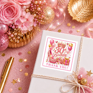 Adesivos de Aniversário de 30 anos Dazzling Pink G