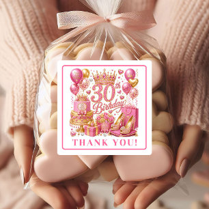 Adesivos de Aniversário de 30 anos Glam Rose Gold