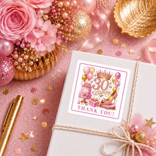 Adesivos de Aniversário de 30 anos Lovely Rose Gol