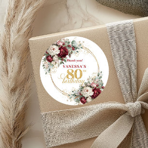 Adesivos de Aniversário de 80 Anos Artísticos Blus