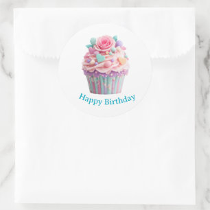 Adesivos de Aniversário de Cupcake