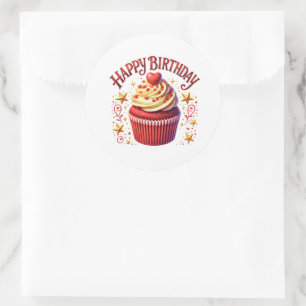Adesivos de Aniversário de Cupcake
